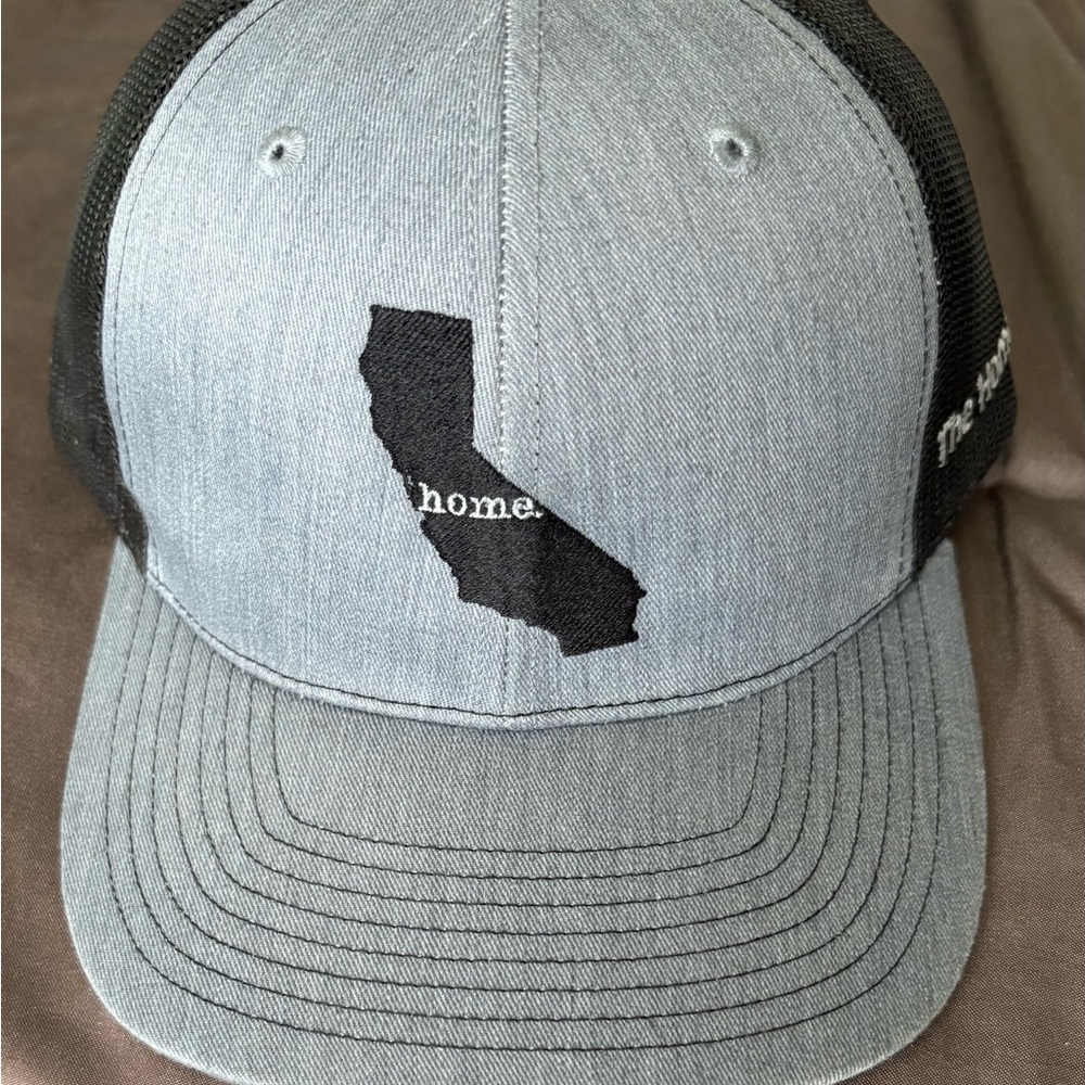 Gray and Black California 'Home' Trucker Hat